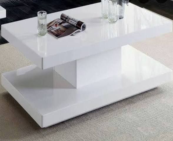 Luxury White Glass Coffee Table
